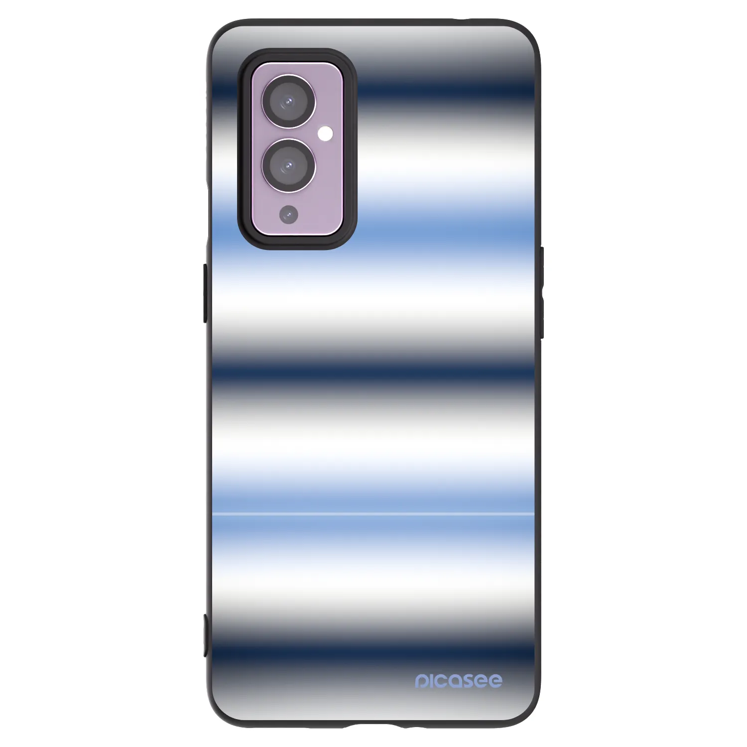 Picasee silikonowe czarne etui na OnePlus 9 - Static Lines