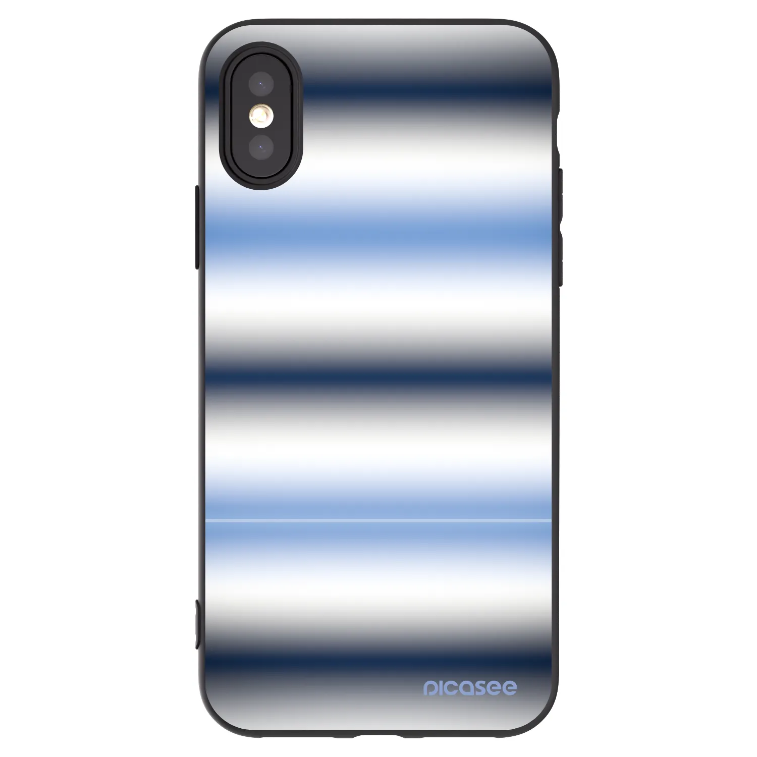 Picasee silikonowe czarne etui na Apple iPhone X/XS - Static Lines