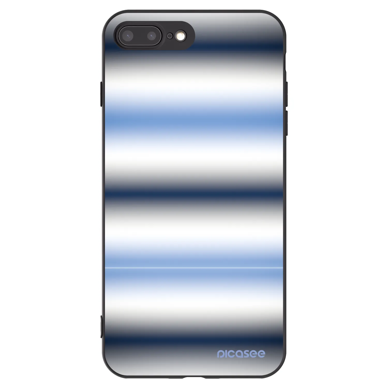 Picasee silikonowe czarne etui na Apple iPhone 8 Plus - Static Lines