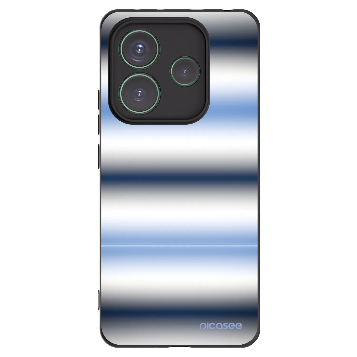 Picasee silikonowe czarne etui na Xiaomi Redmi Note 14 5G - Static Lines