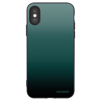 Picasee silikonowe czarne etui na Apple iPhone X/XS - Verdant Fade