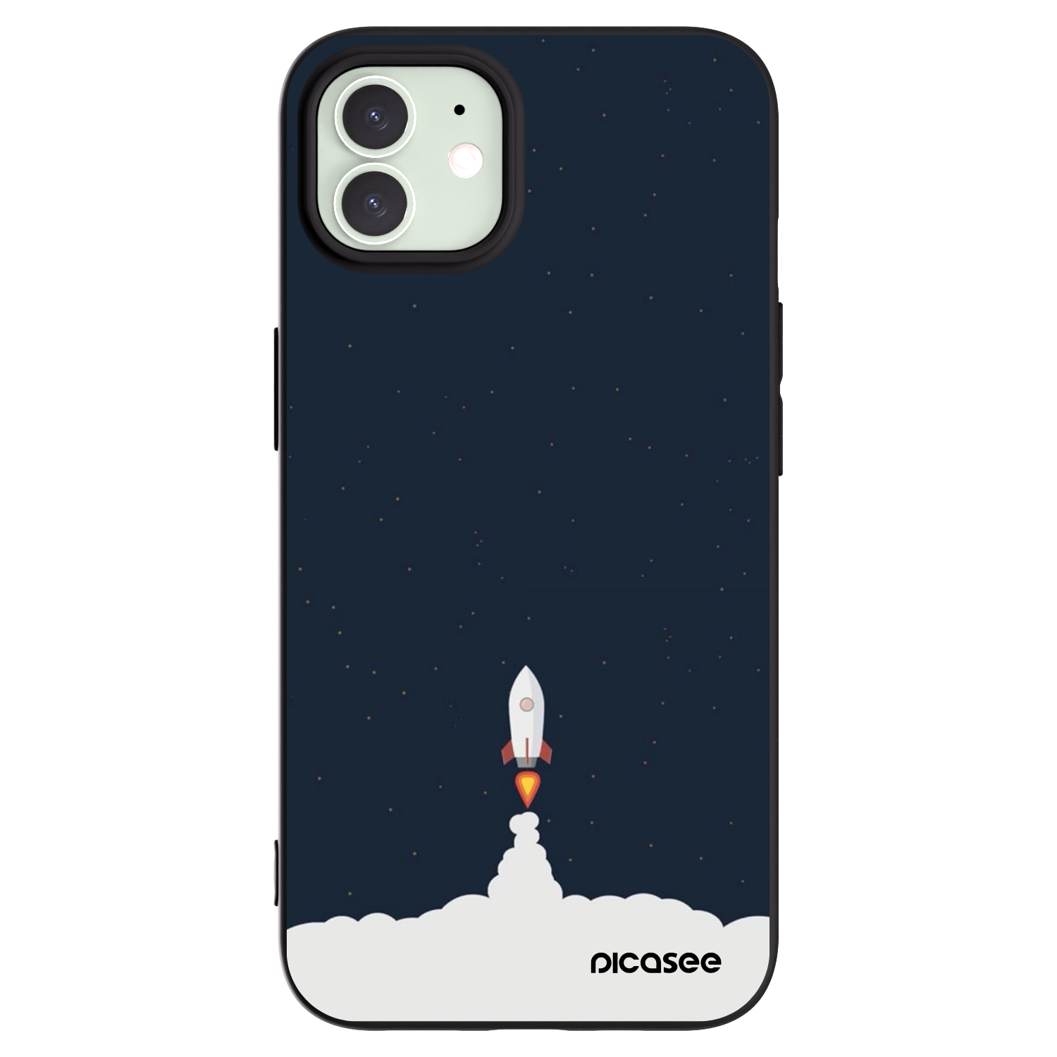 Picasee silikonowe czarne etui na Apple iPhone 12 - Astronaut 2