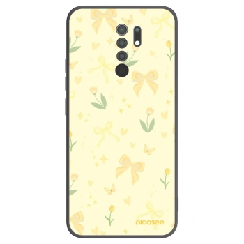 Picasee silikonowe czarne etui na Xiaomi Redmi 9 - Honey Blossom