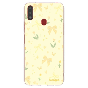 Picasee silikonowe przeźroczyste etui na Samsung Galaxy A20s - Honey Blossom
