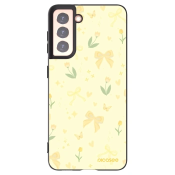 Picasee silikonowe czarne etui na Samsung Galaxy S21 5G G991B - Honey Blossom