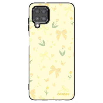 Picasee silikonowe czarne etui na Samsung Galaxy A12 A125F - Honey Blossom