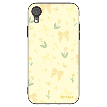 Picasee silikonowe czarne etui na Apple iPhone XR - Honey Blossom