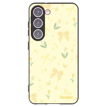Picasee silikonowe czarne etui na Samsung Galaxy S23 5G - Honey Blossom