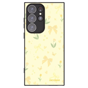 Picasee silikonowe czarne etui na Samsung Galaxy S23 Ultra 5G - Honey Blossom