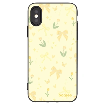 Picasee silikonowe czarne etui na Apple iPhone X/XS - Honey Blossom
