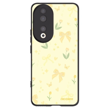 Picasee silikonowe czarne etui na Honor 90 5G - Honey Blossom