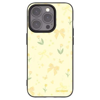 Picasee silikonowe czarne etui na Apple iPhone 15 Pro - Honey Blossom