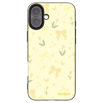 Picasee silikonowe czarne etui na Apple iPhone 16 Plus - Honey Blossom