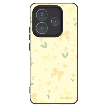 Picasee silikonowe czarne etui na Xiaomi Redmi Note 14 5G - Honey Blossom
