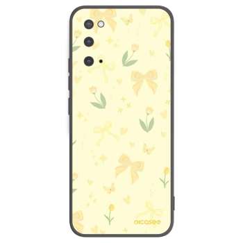 Picasee silikonowe czarne etui na Samsung Galaxy S20 G980F - Honey Blossom