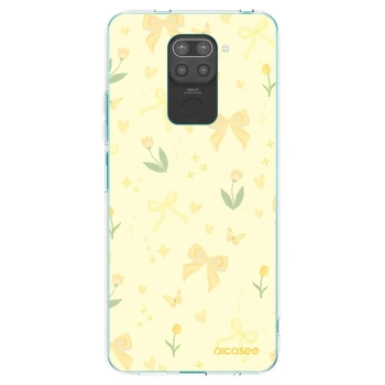 Picasee silikonowe czarne etui na Xiaomi Redmi Note 9 - Honey Blossom