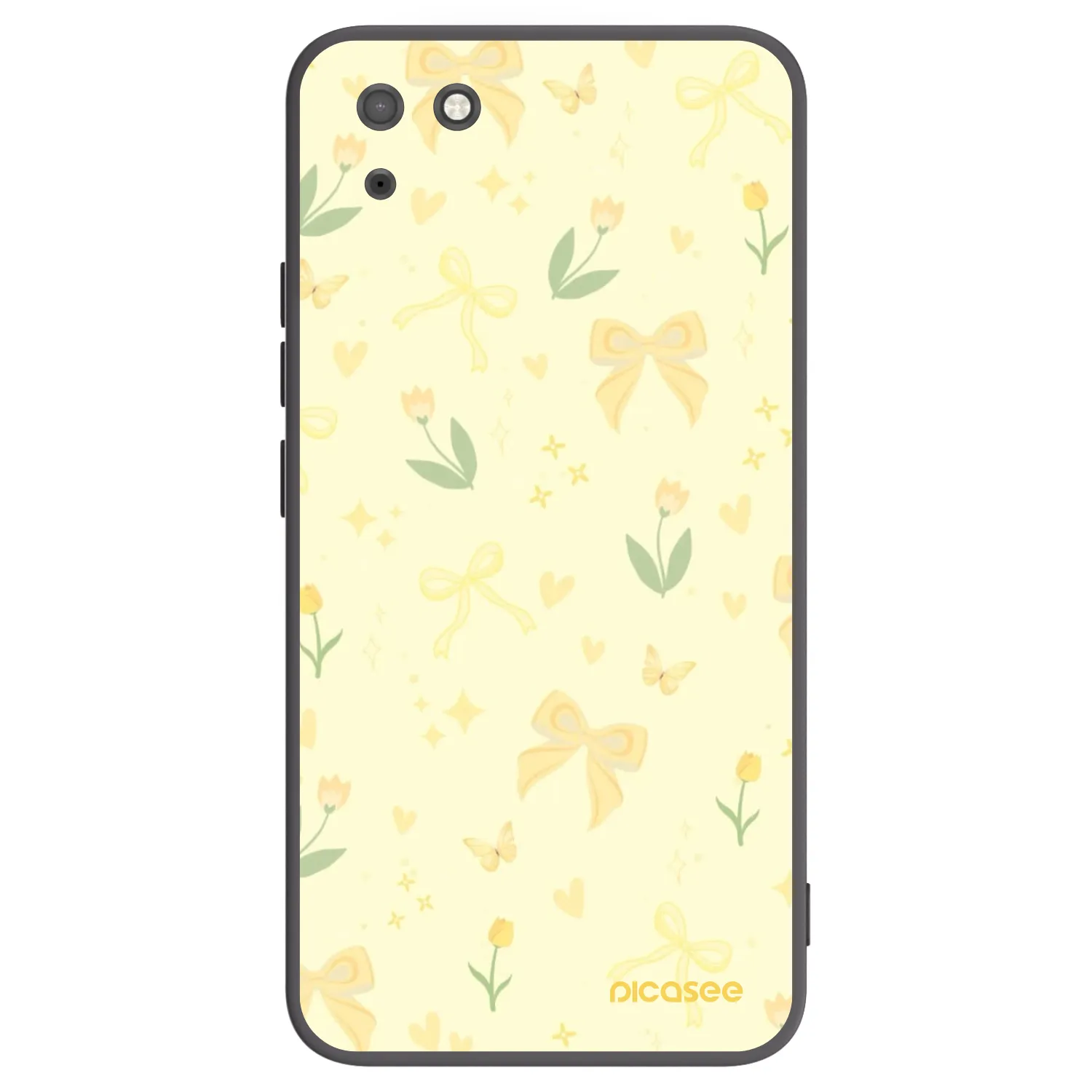 Picasee silikonowe czarne etui na Huawei Y5P - Honey Blossom