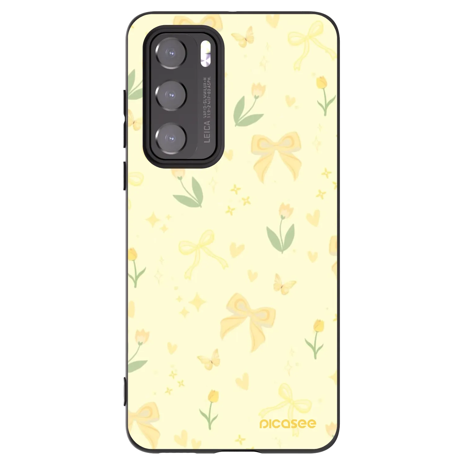 Picasee silikonowe czarne etui na Huawei P40 - Honey Blossom