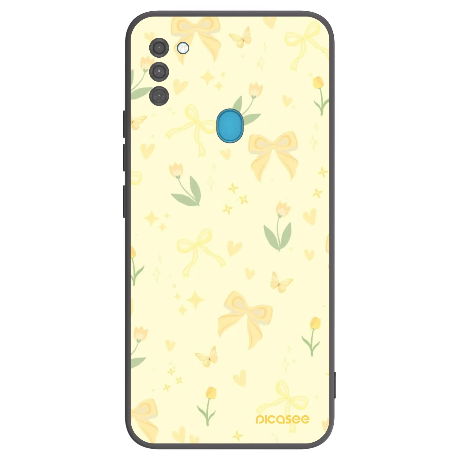 Picasee silikonowe czarne etui na Samsung Galaxy M11 - Honey Blossom