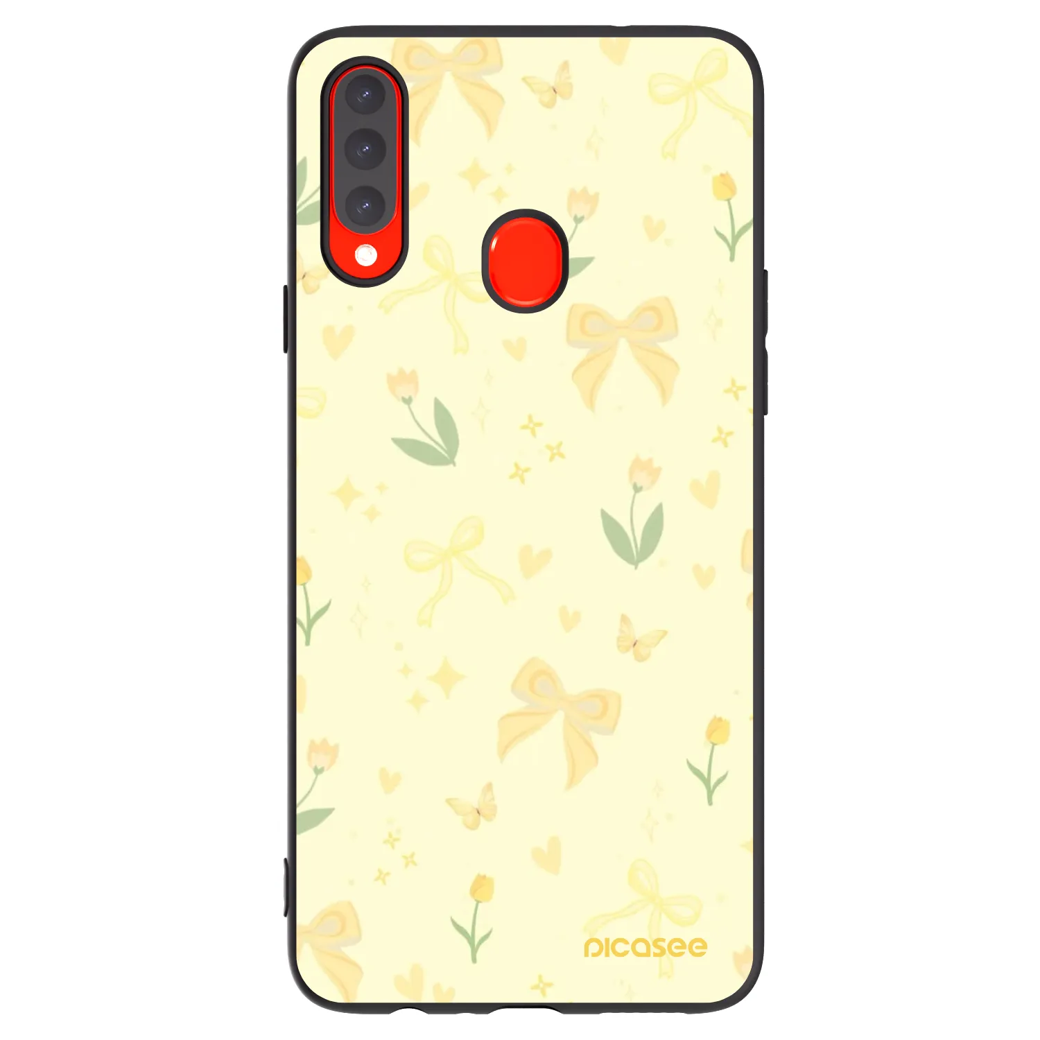Picasee silikonowe czarne etui na Samsung Galaxy A20s - Honey Blossom