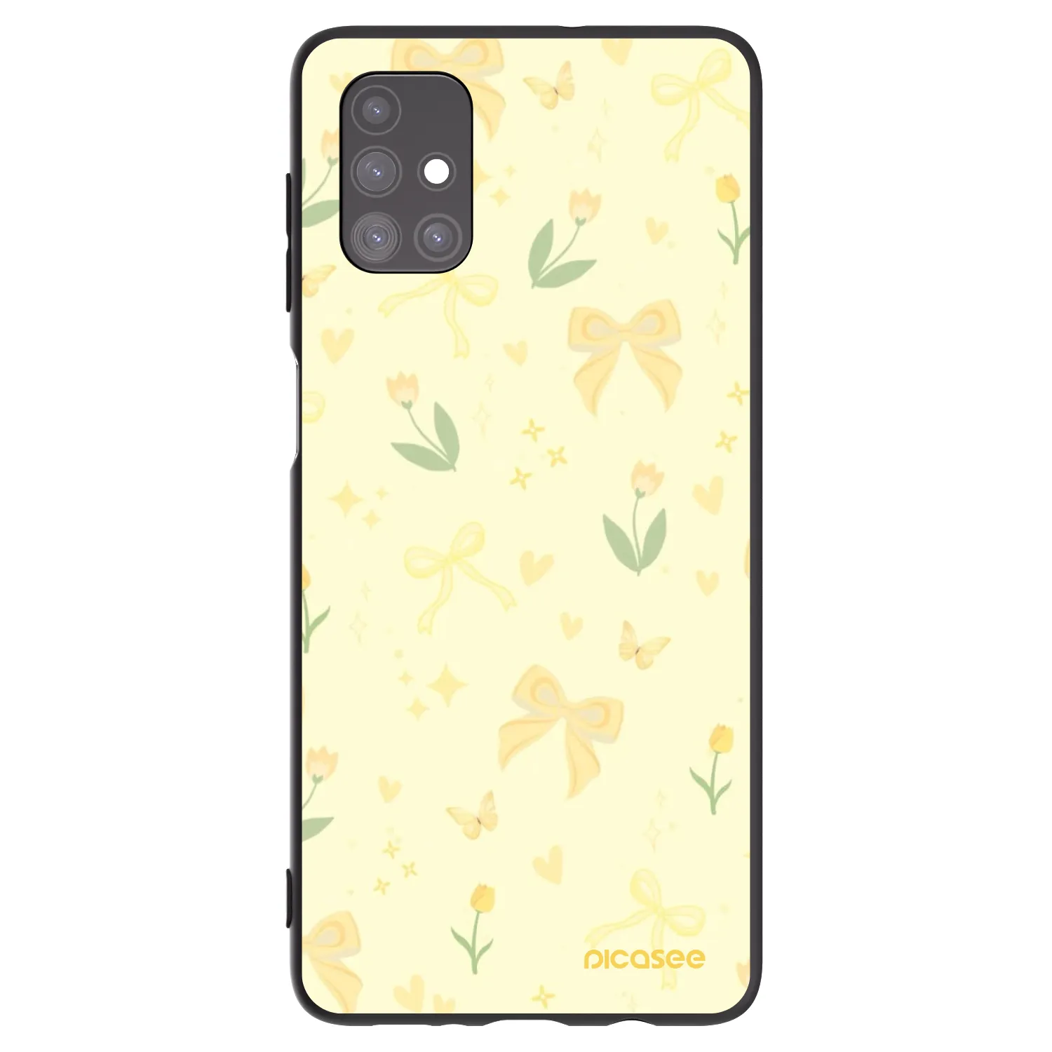 Picasee silikonowe czarne etui na Samsung Galaxy M51 M515F - Honey Blossom