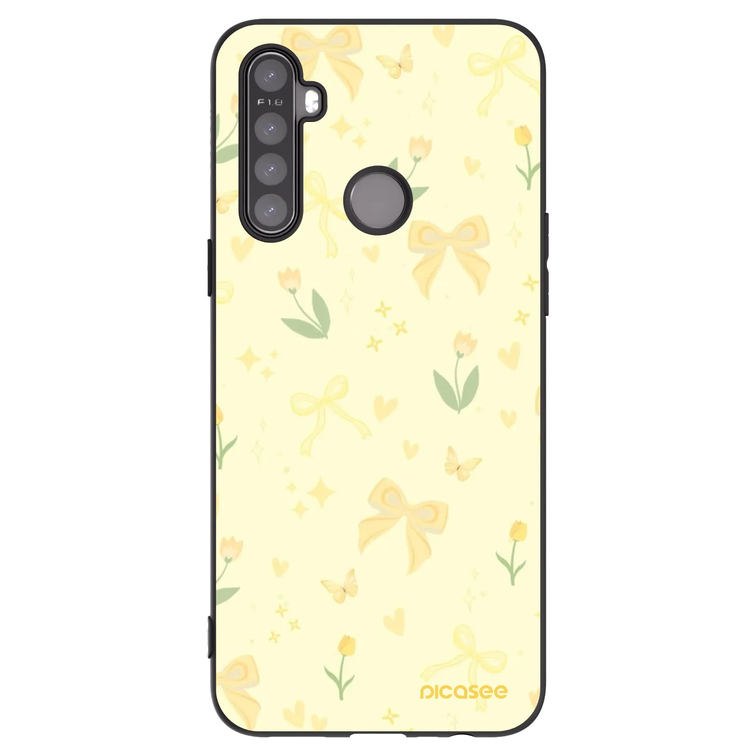 Picasee silikonowe czarne etui na Realme 6i - Honey Blossom
