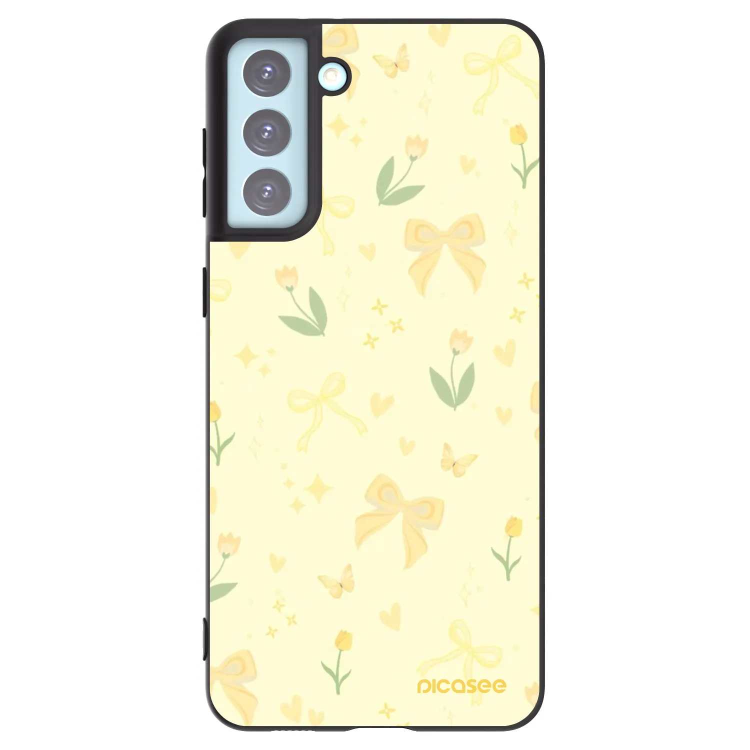 Picasee silikonowe czarne etui na Samsung Galaxy S21+ 5G G996F - Honey Blossom