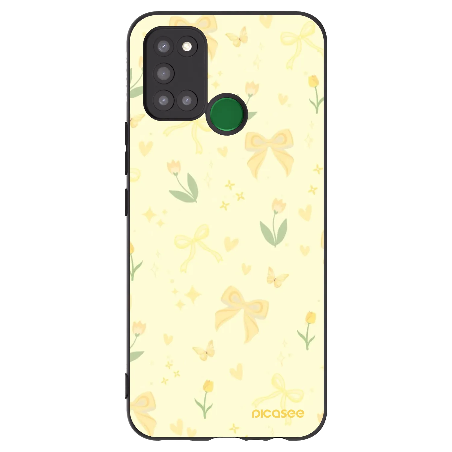 Picasee silikonowe czarne etui na Realme 7i - Honey Blossom
