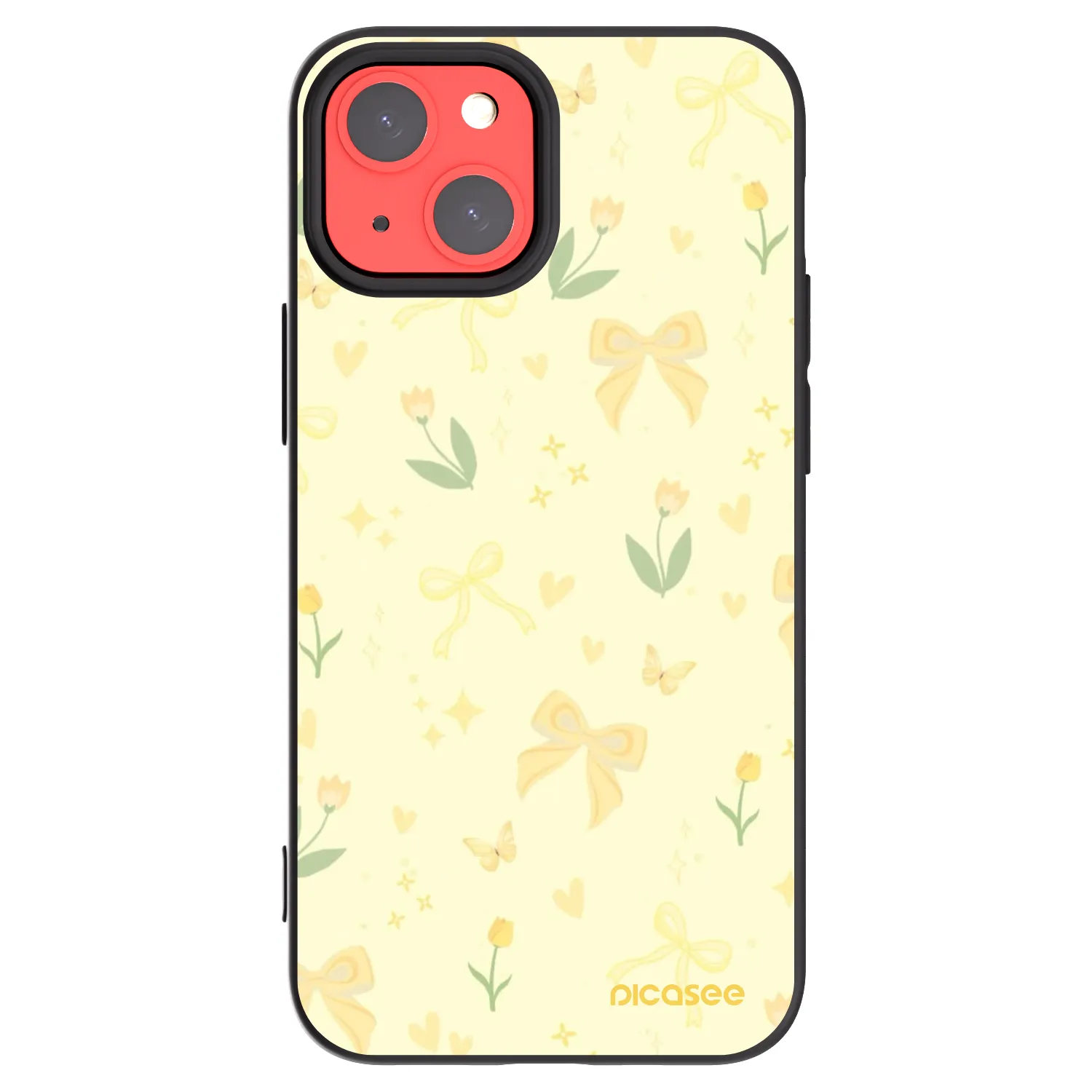Picasee silikonowe czarne etui na Apple iPhone 13 mini - Honey Blossom