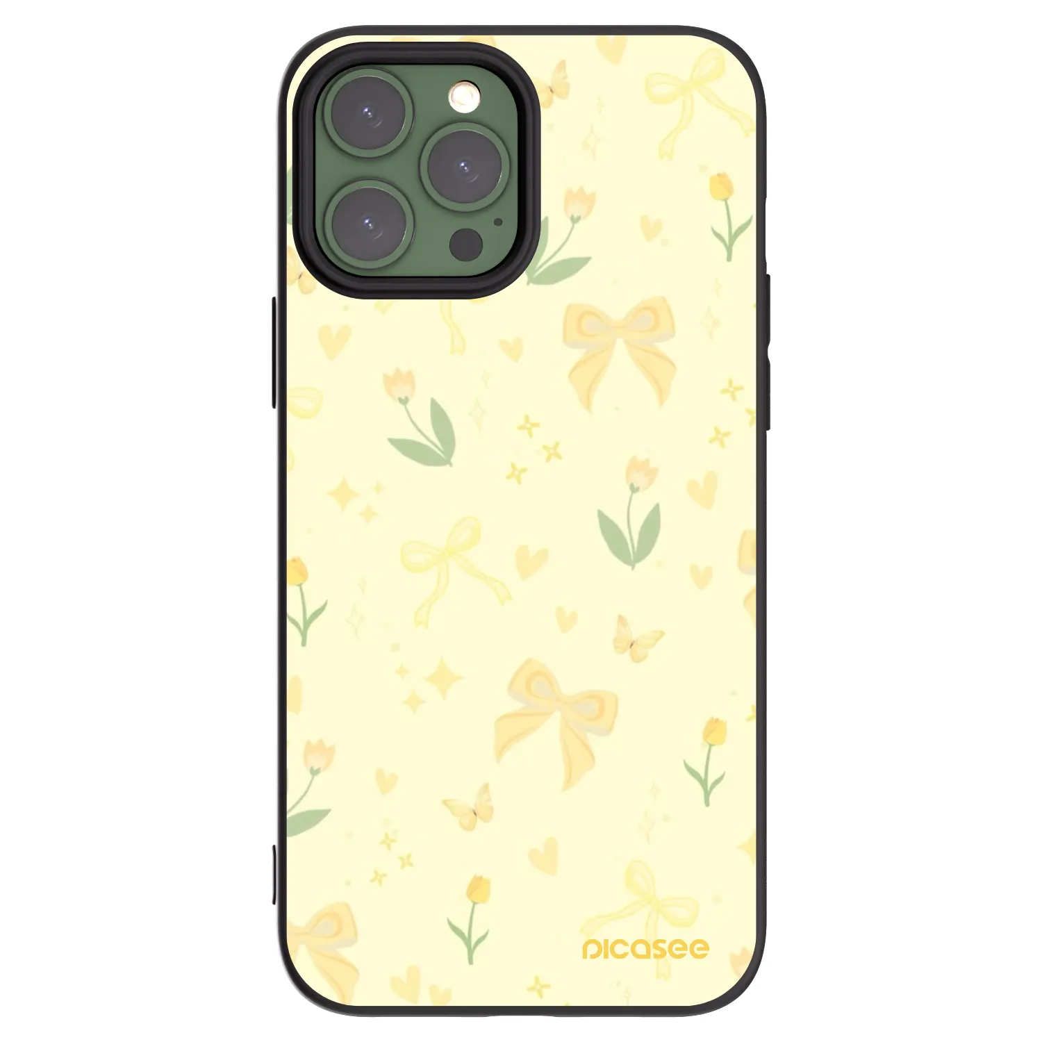 Picasee silikonowe czarne etui na Apple iPhone 13 Pro Max - Honey Blossom