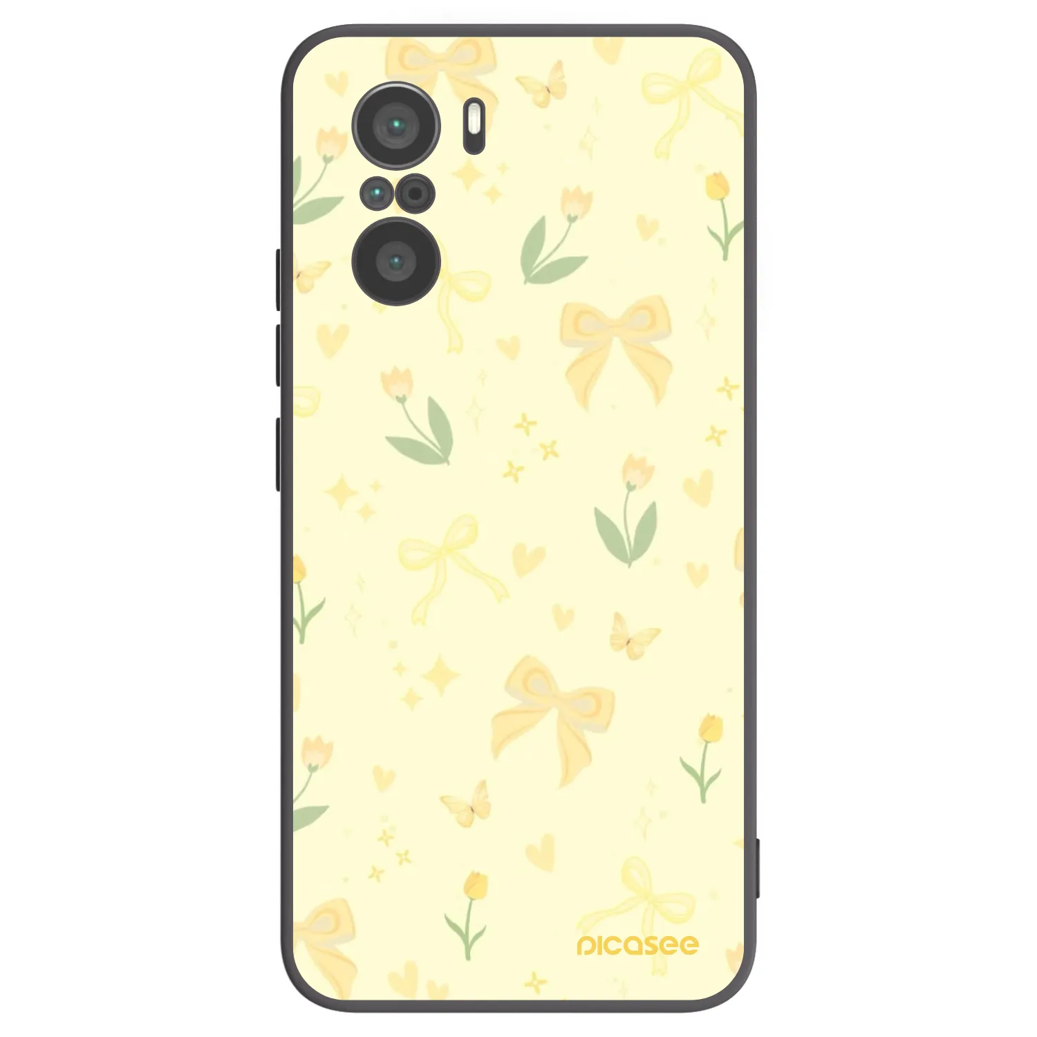 Picasee silikonowe czarne etui na Xiaomi Poco F3 - Honey Blossom