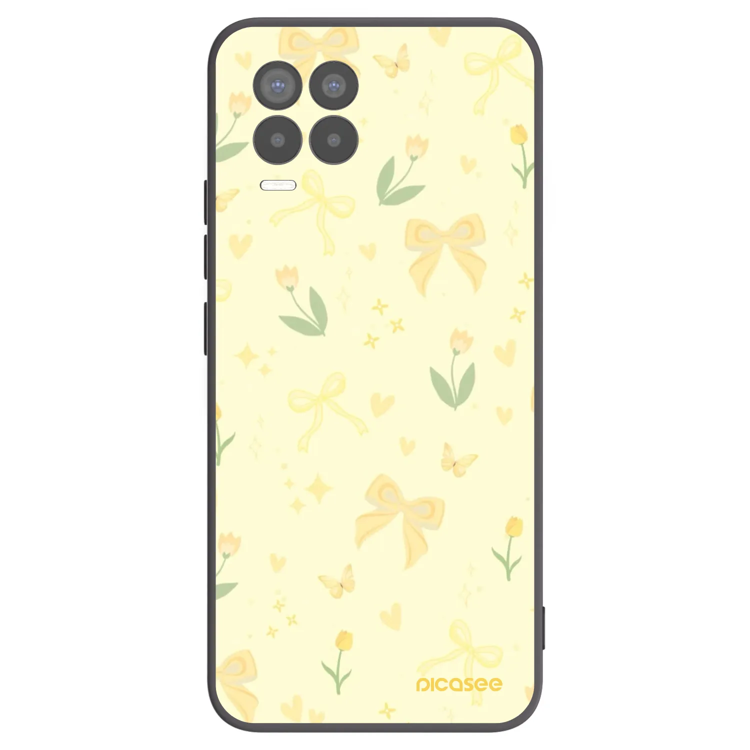 Picasee silikonowe czarne etui na Realme 8 Pro - Honey Blossom
