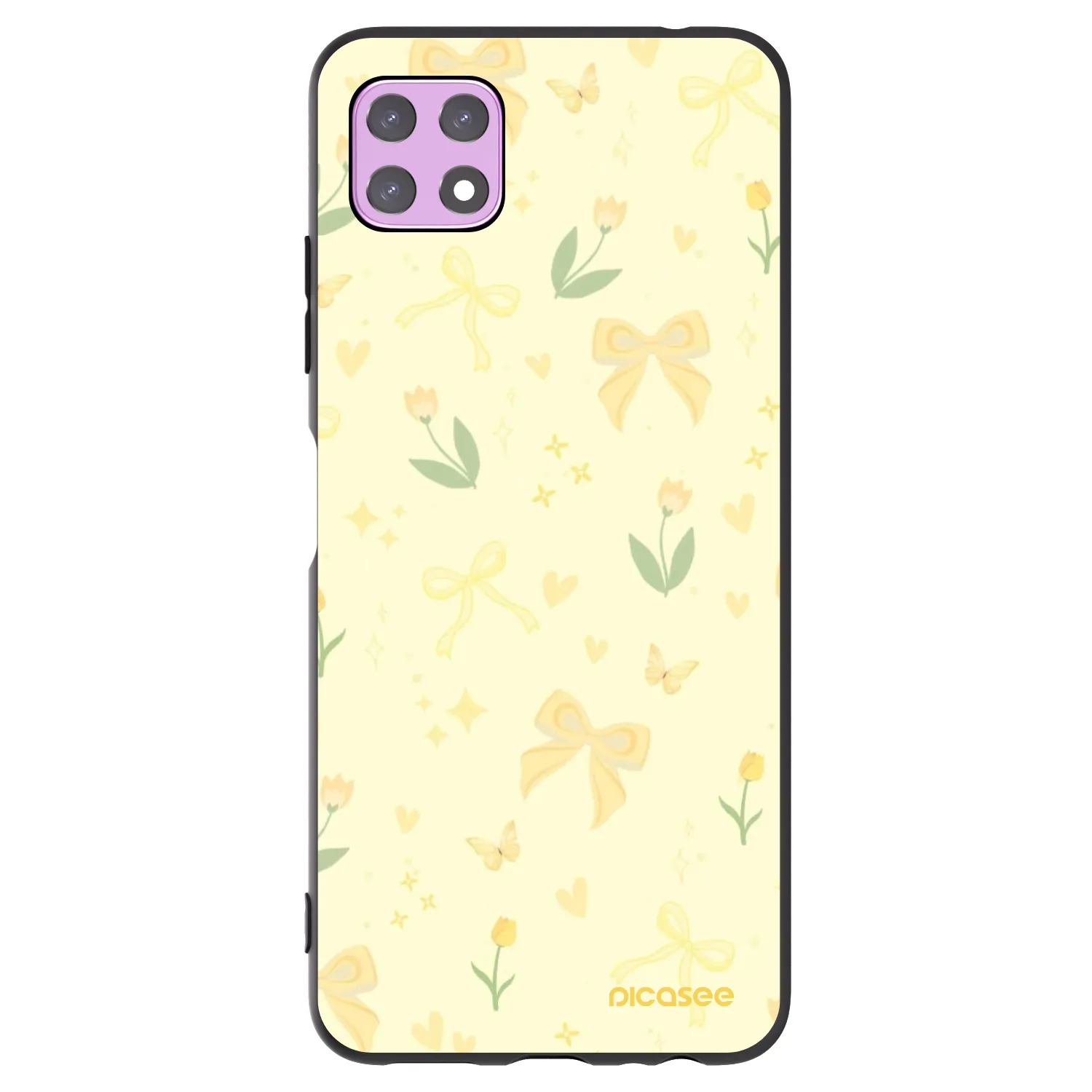 Picasee silikonowe czarne etui na Samsung Galaxy A22 A226B 5G - Honey Blossom