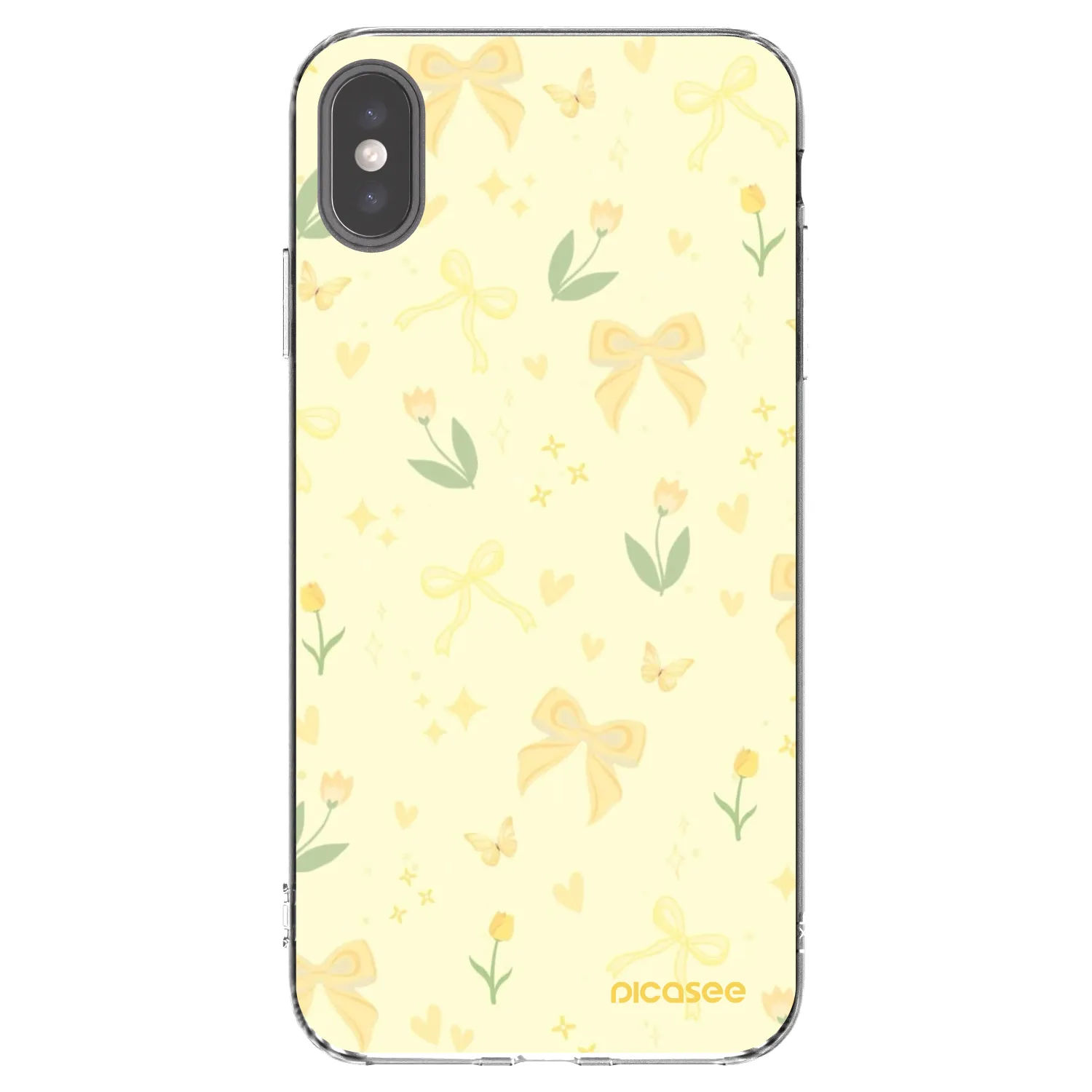Picasee silikonowe przeźroczyste etui na Apple iPhone XS Max - Honey Blossom