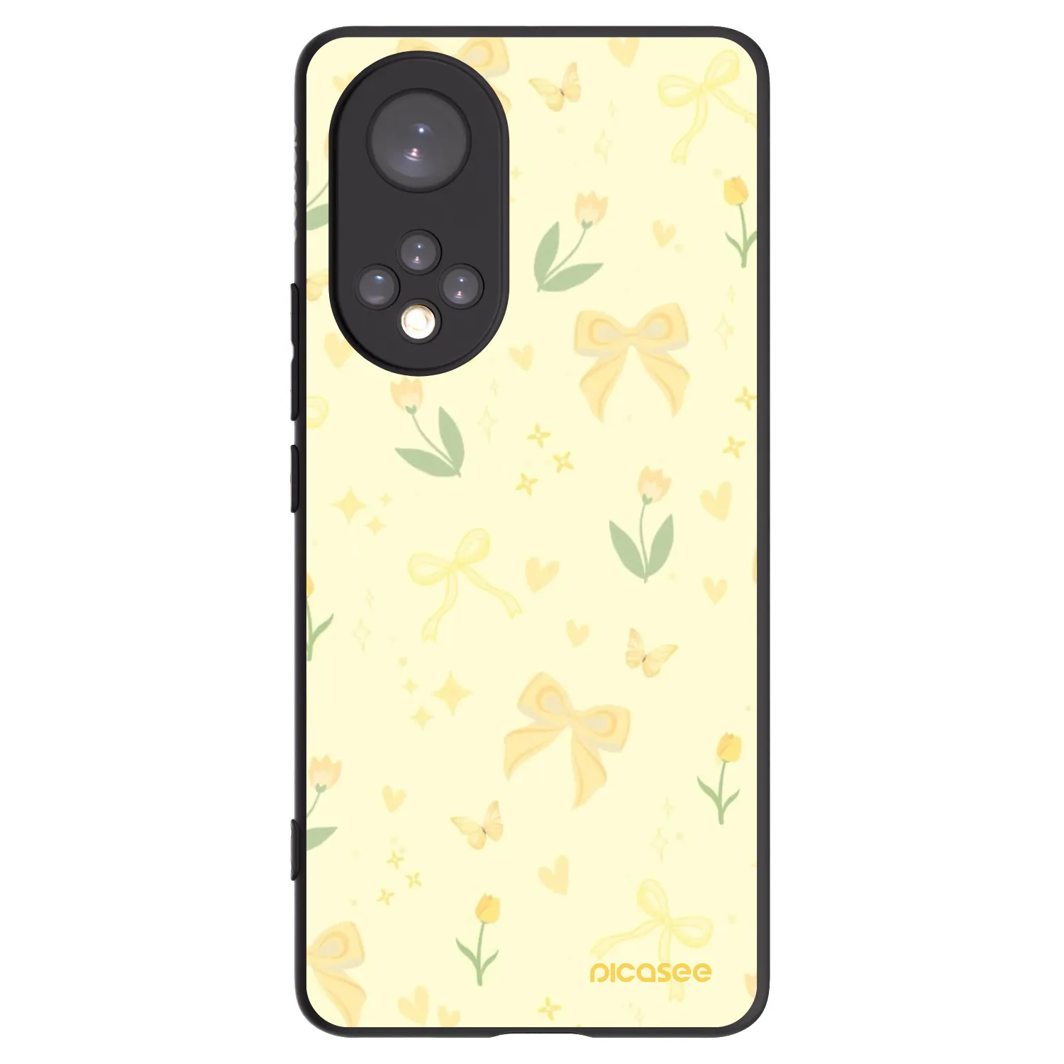 Picasee silikonowe czarne etui na Honor 50 5G - Honey Blossom