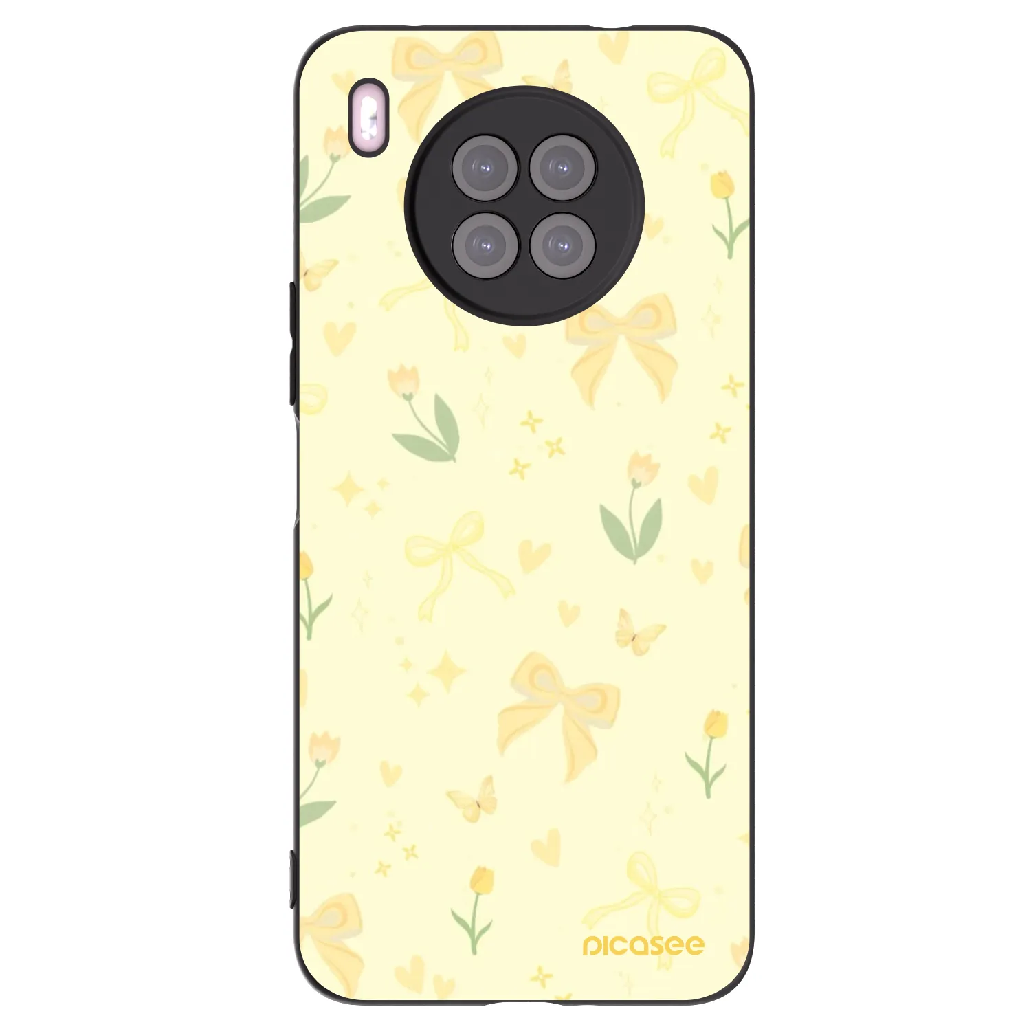 Picasee silikonowe czarne etui na Huawei Nova 8i - Honey Blossom