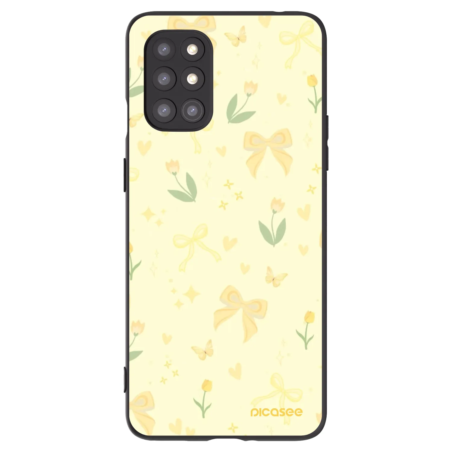 Picasee silikonowe czarne etui na OnePlus 8T - Honey Blossom