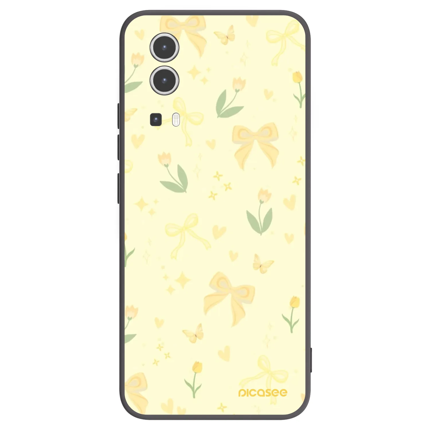 Picasee silikonowe czarne etui na Vivo Y72 5G - Honey Blossom