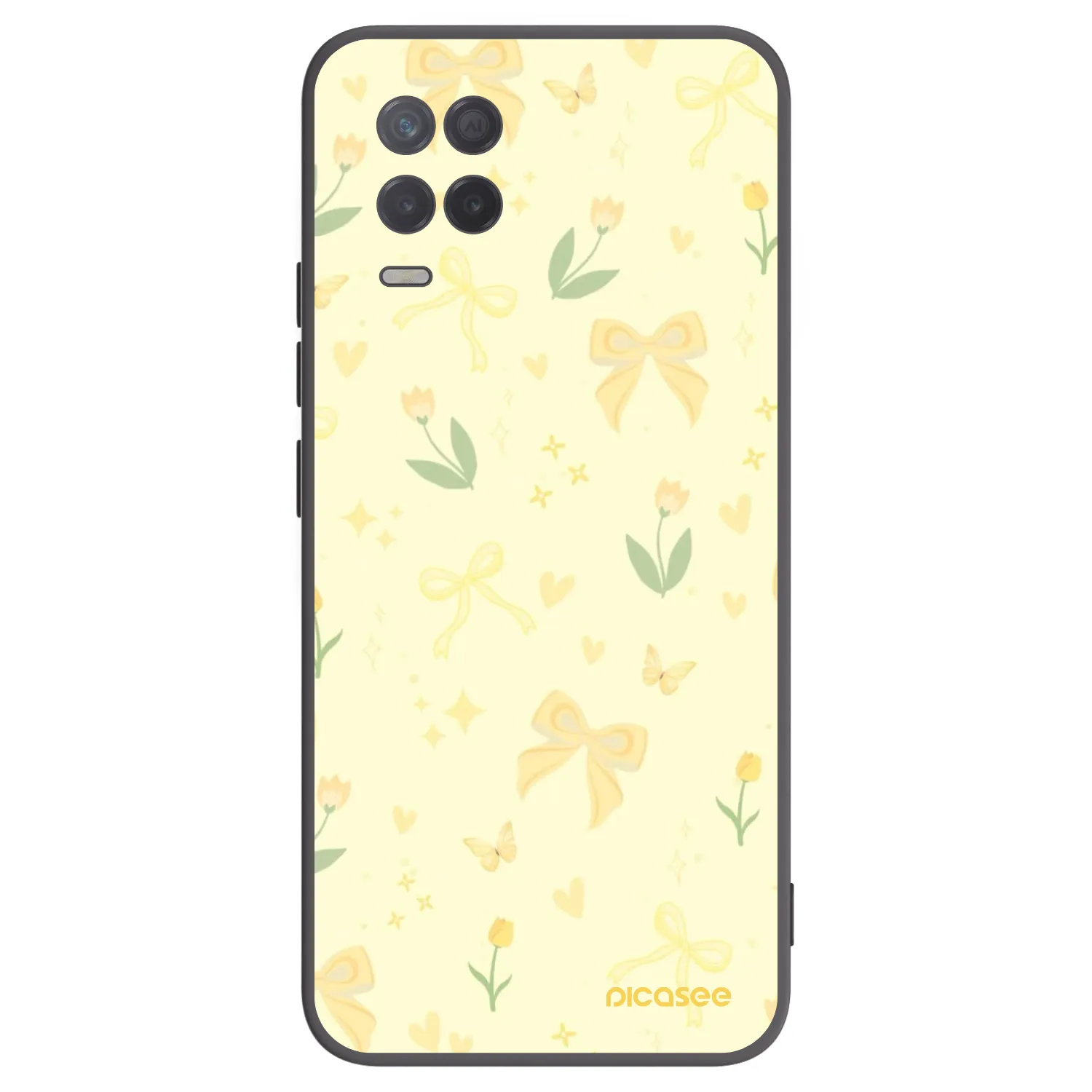 Picasee silikonowe czarne etui na Realme 8 5G - Honey Blossom
