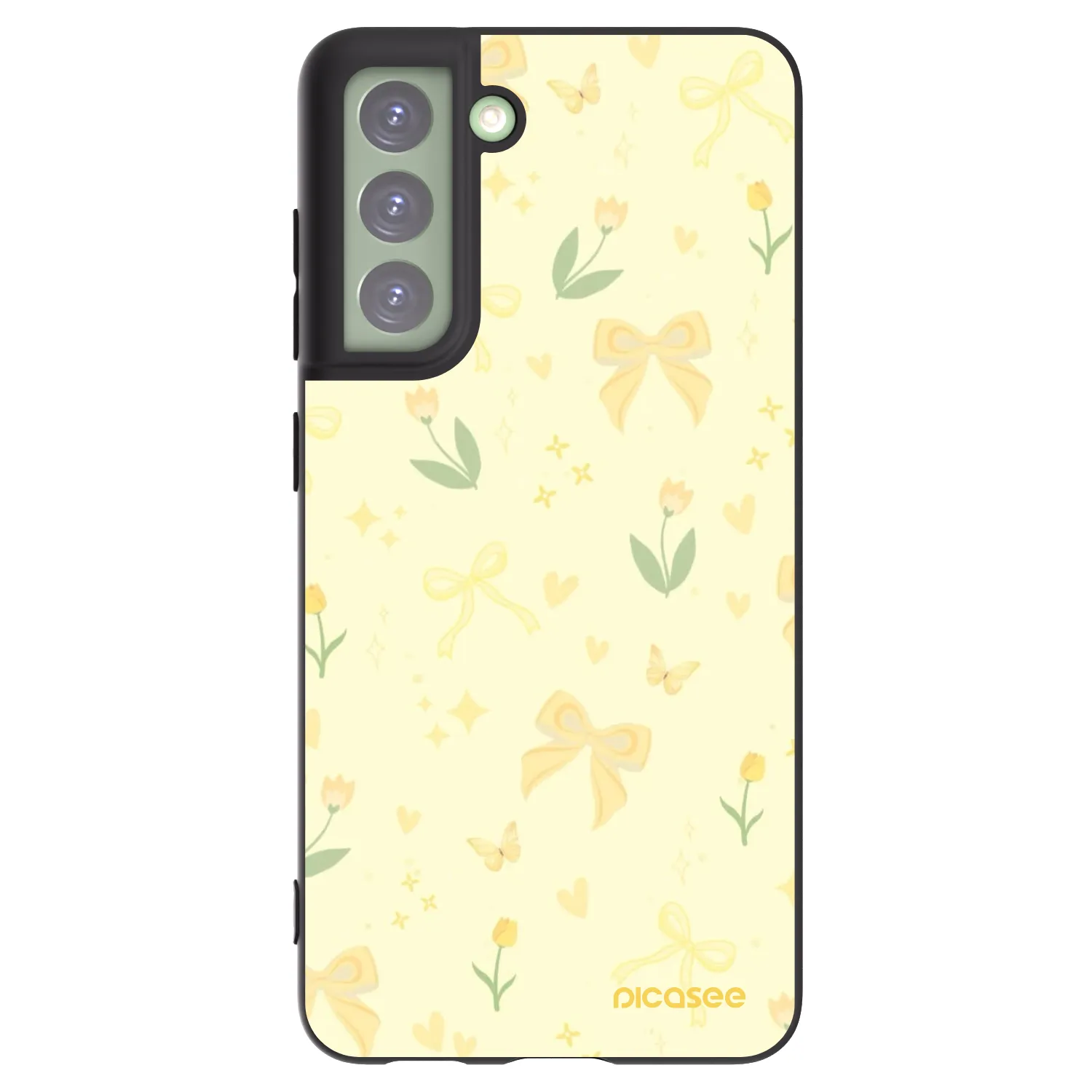 Picasee silikonowe czarne etui na Samsung Galaxy S21 FE 5G - Honey Blossom