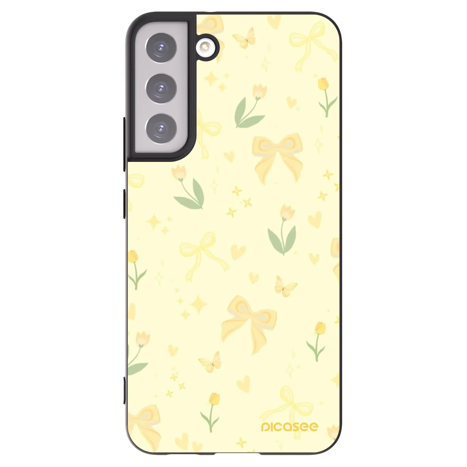 Picasee silikonowe czarne etui na Samsung Galaxy S22+ 5G - Honey Blossom