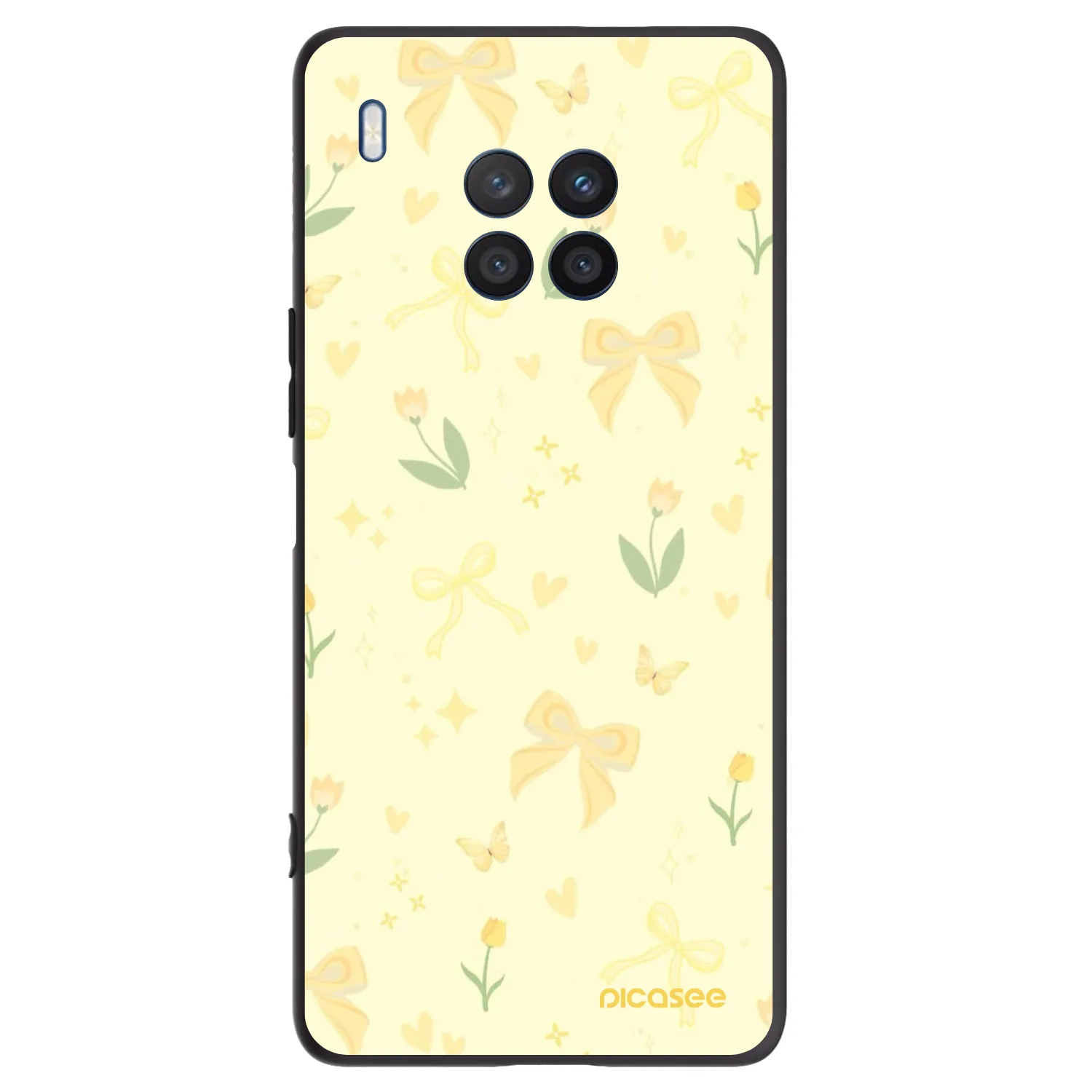 Picasee silikonowe czarne etui na Honor 50 Lite - Honey Blossom