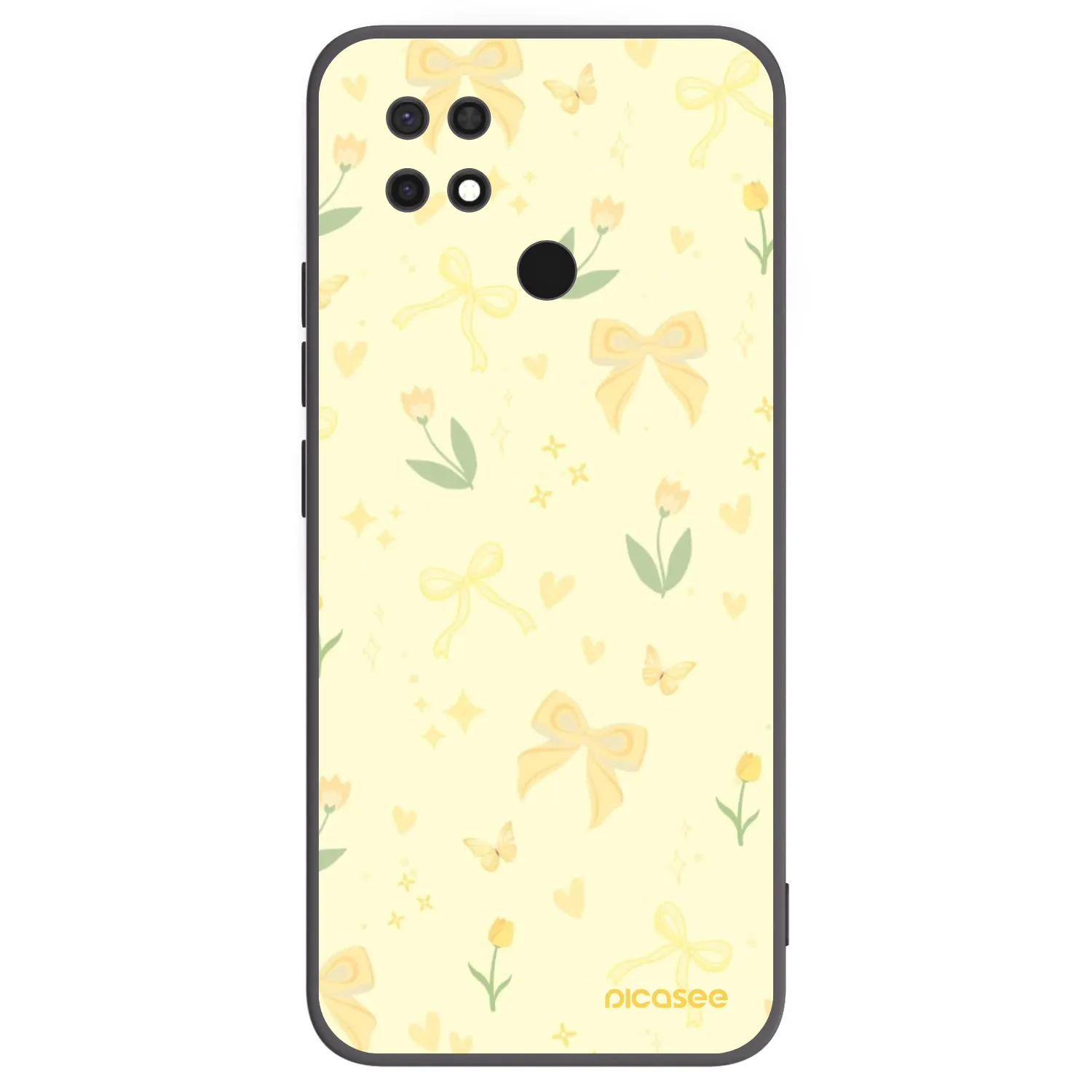 Picasee silikonowe czarne etui na Xiaomi Redmi 10C - Honey Blossom