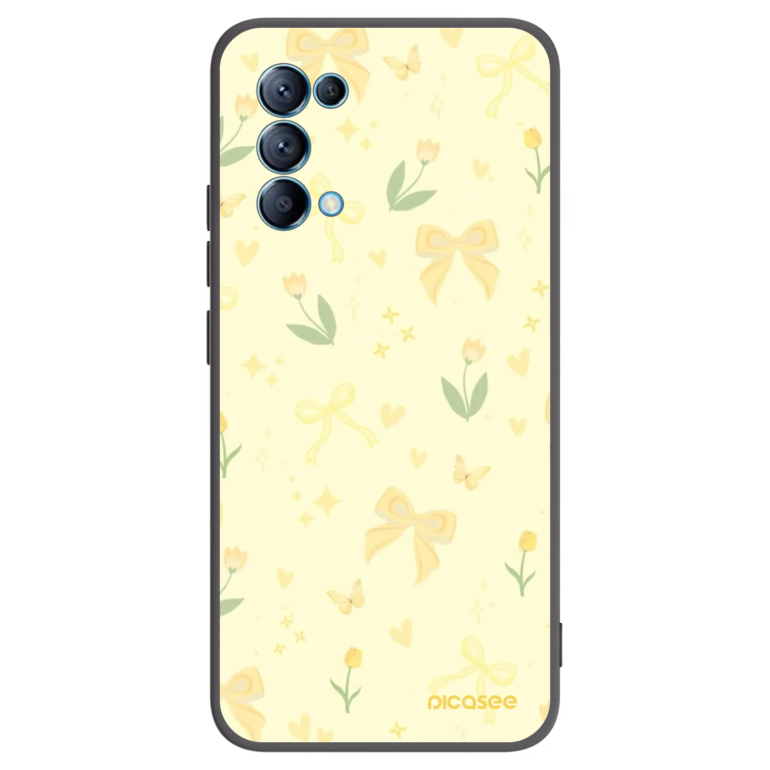 Picasee silikonowe czarne etui na OPPO Reno 5 5G - Honey Blossom