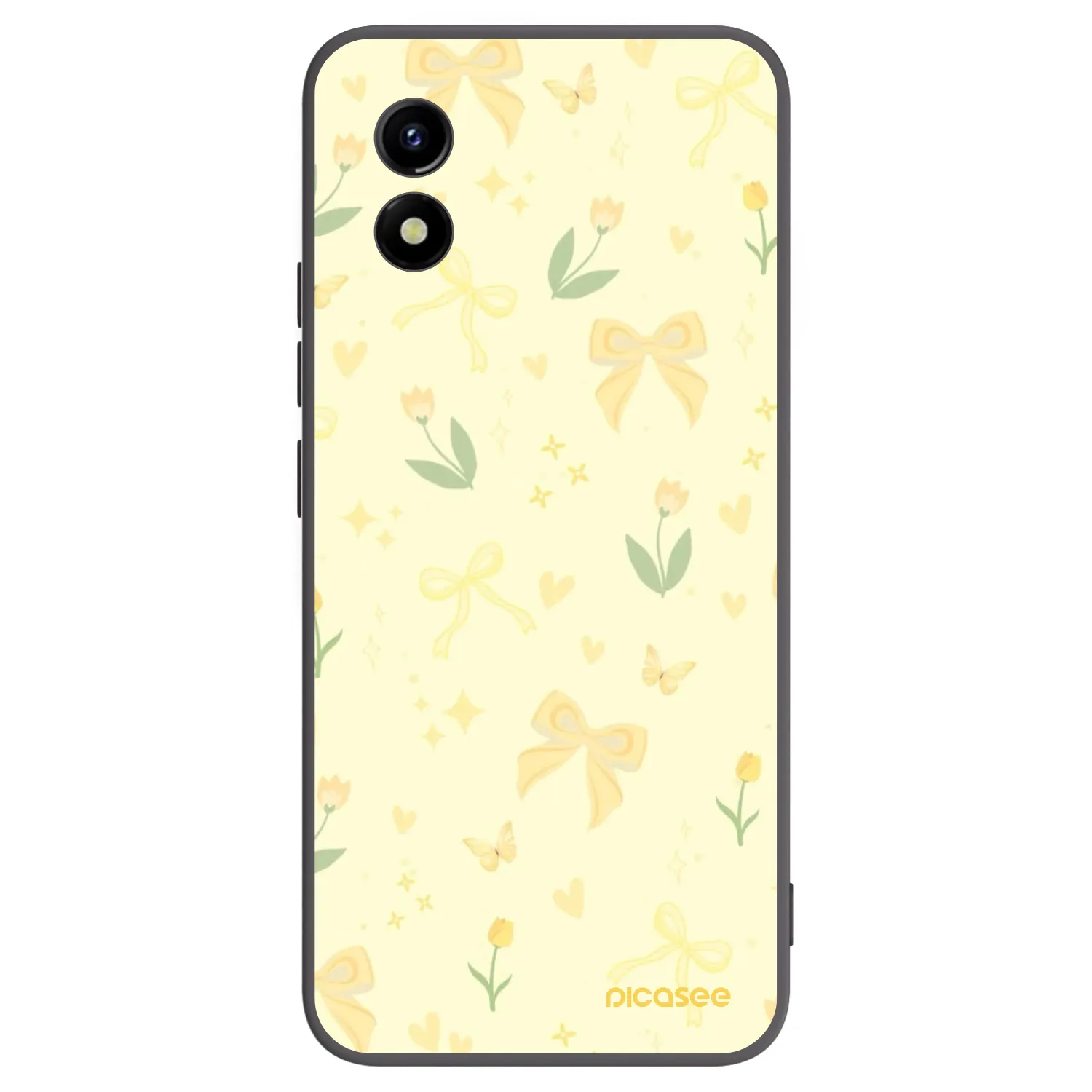 Picasee silikonowe czarne etui na Vivo Y01 - Honey Blossom