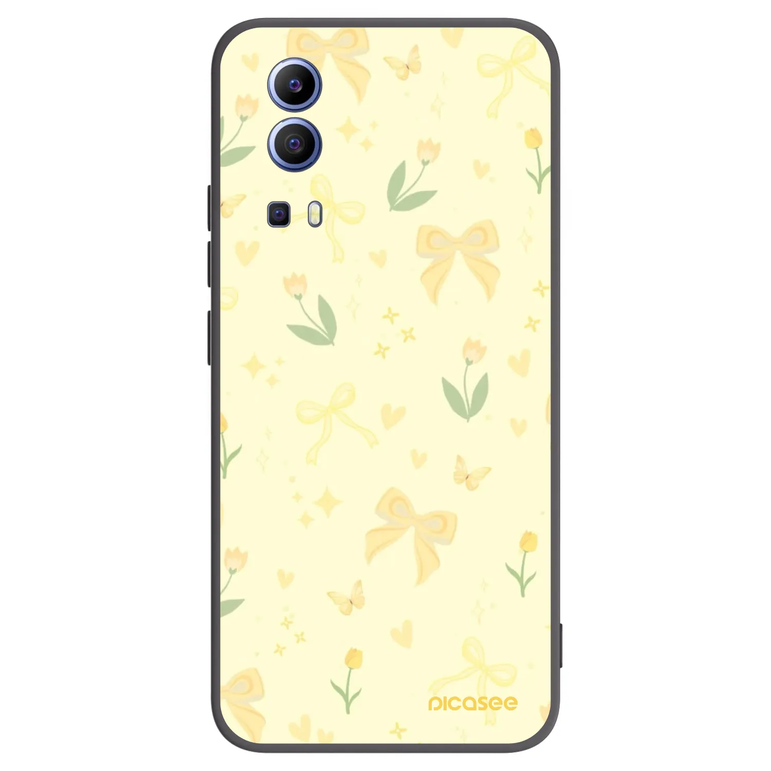 Picasee silikonowe czarne etui na Vivo Y52 5G - Honey Blossom