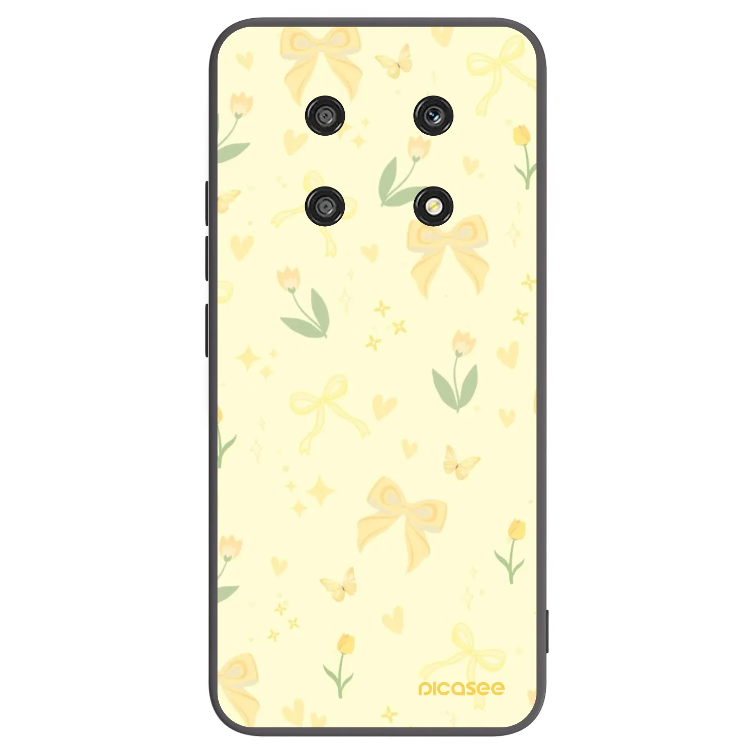 Picasee silikonowe czarne etui na Honor Magic4 Lite 5G - Honey Blossom