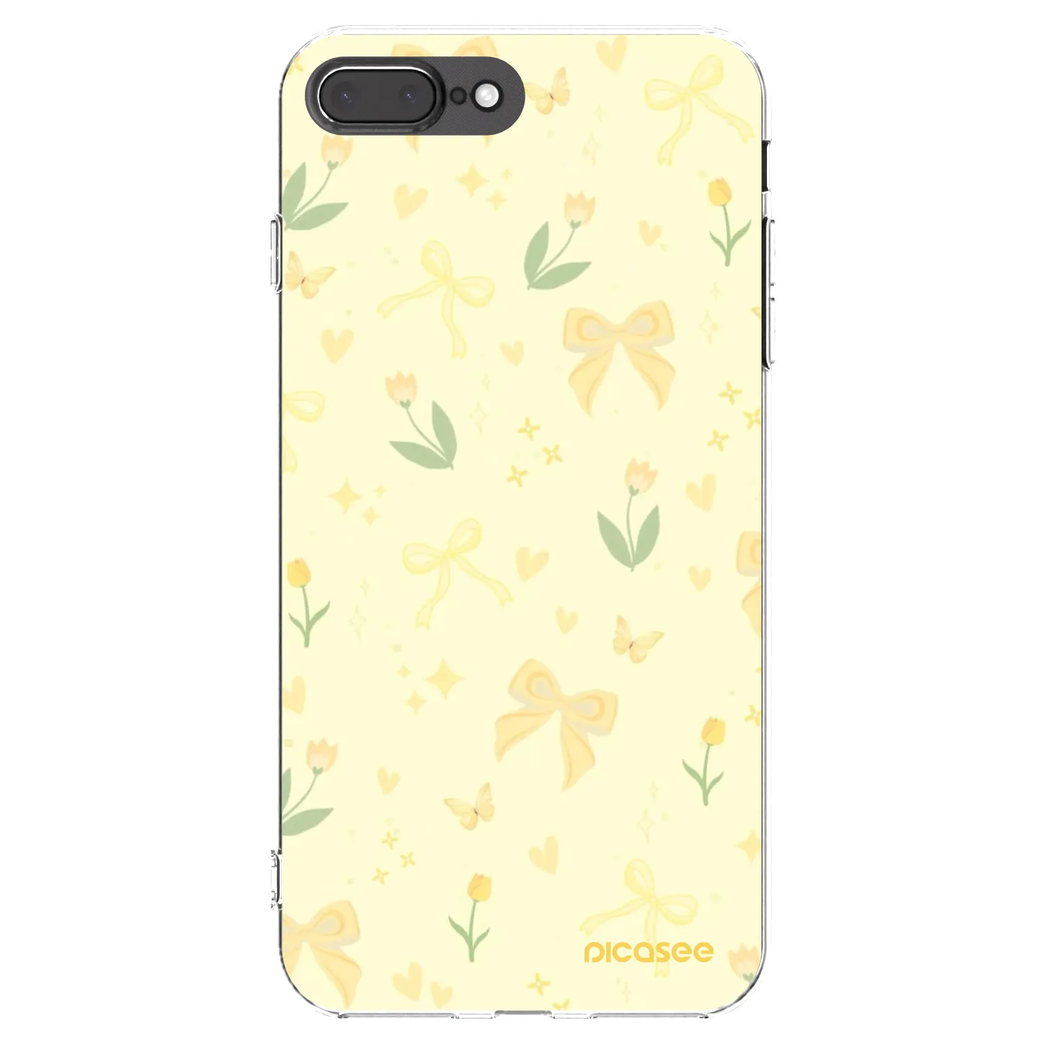Picasee silikonowe przeźroczyste etui na Apple iPhone 8 Plus - Honey Blossom
