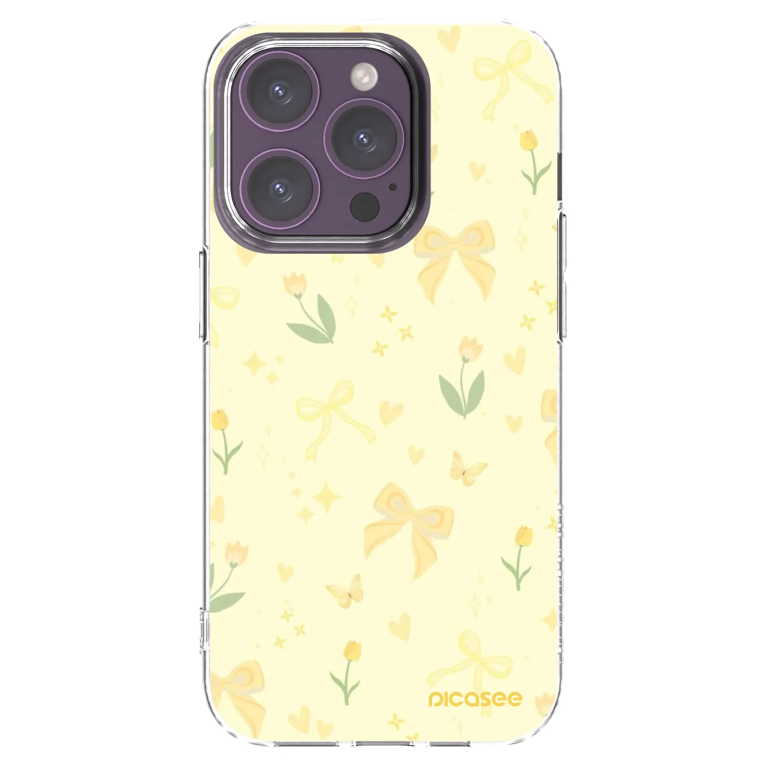 Picasee silikonowe przeźroczyste etui na Apple iPhone 14 Pro - Honey Blossom