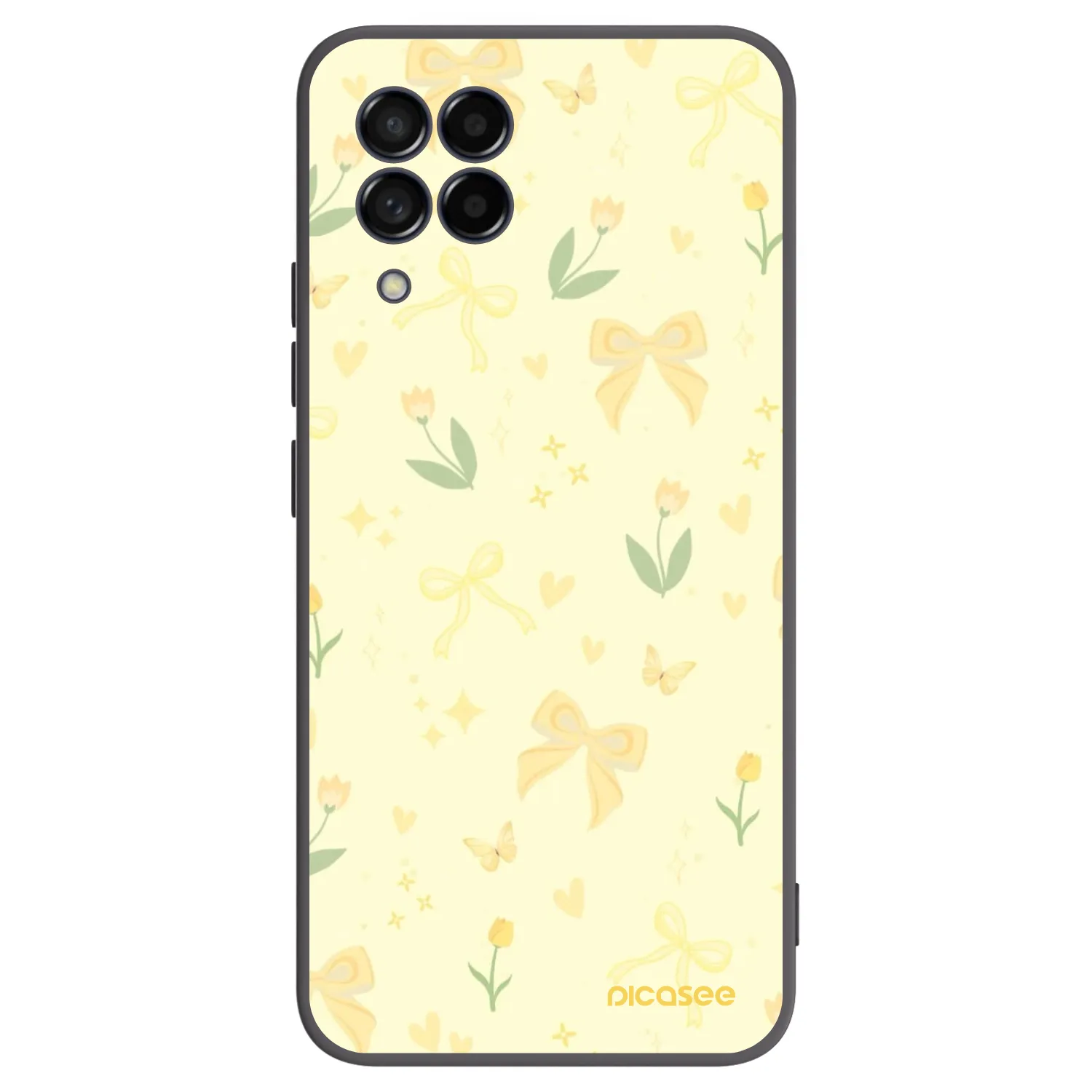 Picasee silikonowe czarne etui na Samsung Galaxy M53 5G - Honey Blossom